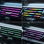 10pcs Car Styling Air Outlet Trim Strip Car Styling Chrome Styling Moulding Air Conditioner Outlet Grille Decoration U Shape