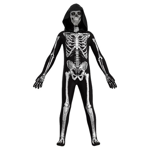 Scary Zombie Costume Kids Skeleton Skull Costume Cosplay Purim Halloween Costume for Kids Adult