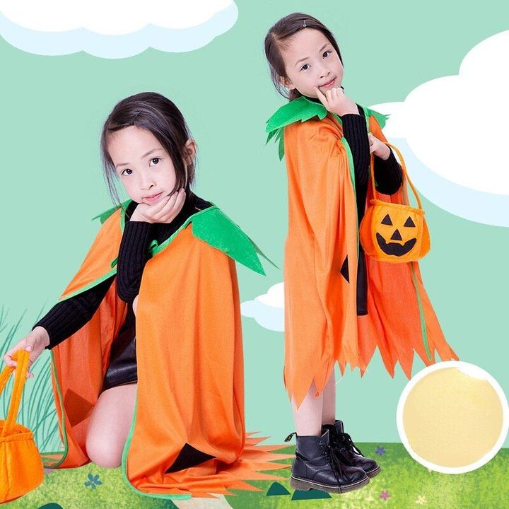Cute Cartoon Halloween Party Home School Decoration Props Fruit Clothes Pumpkin Children Performance Costume