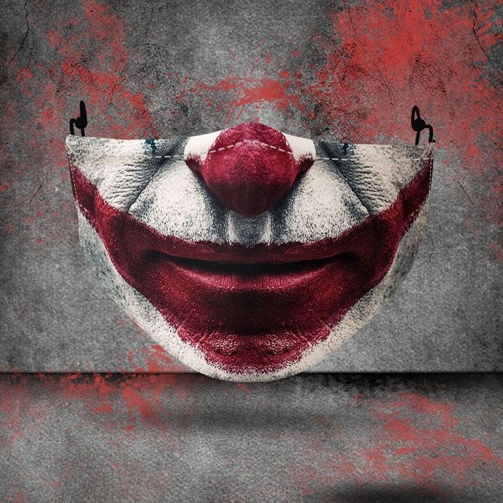 Adult Cosplay Halloween Masks Terror Jason Clown Funny Face Towel Decoration   Breathable Reusable Cotton Women Men Mouth Mask