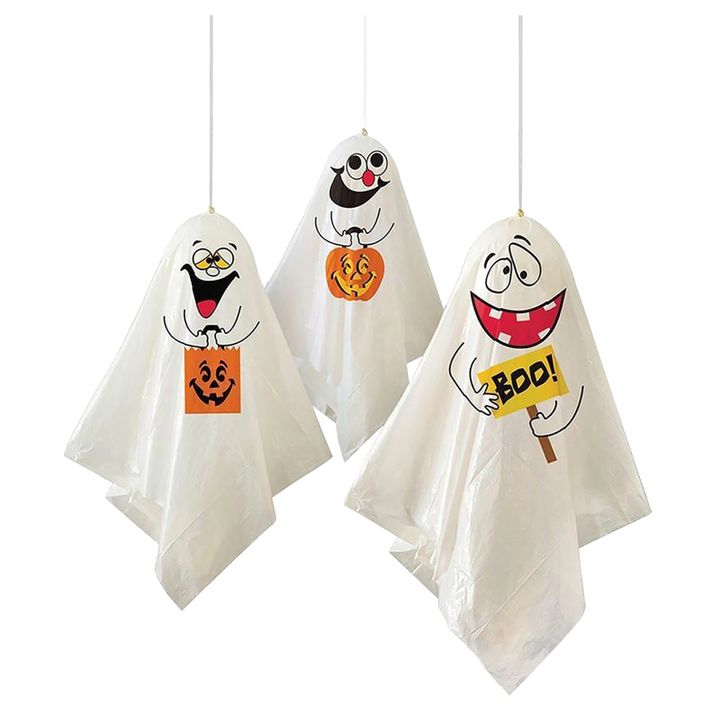 Hot 3Pcs/set Fabric Mini Ghost Halloween Hanging Ghost Party Decoration Finger Doll Cake Card Pumpkin Monster L*5