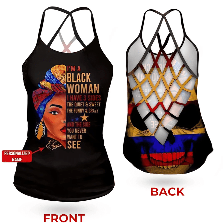 Personalized Gift For Black Women Criss-Cross Open Back Tank Top