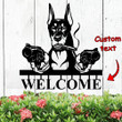 Zedbubble Doberman Gunsmoke Welcome Metal Sign, Personalized Dog Metal Sign