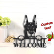 Zedbubble Doberman Welcome Metal Sign, Personalized Dog Metal Sign