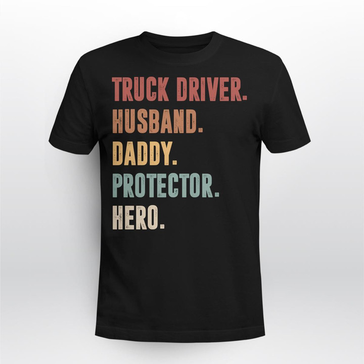 Zedbubble Trucker Driver Husband Daddy Protector Hero Trucker T-Shirt Hoodie Sweatshirt Mug