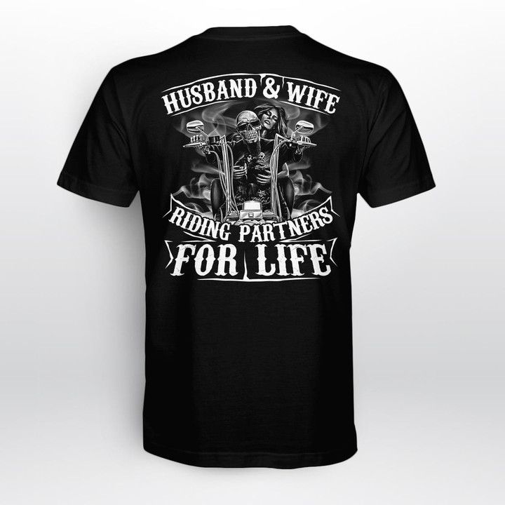 Zedbubble Husband And Wife Riding Partners For Life Biker T-Shirt Hoodie Sweatshirt Mug