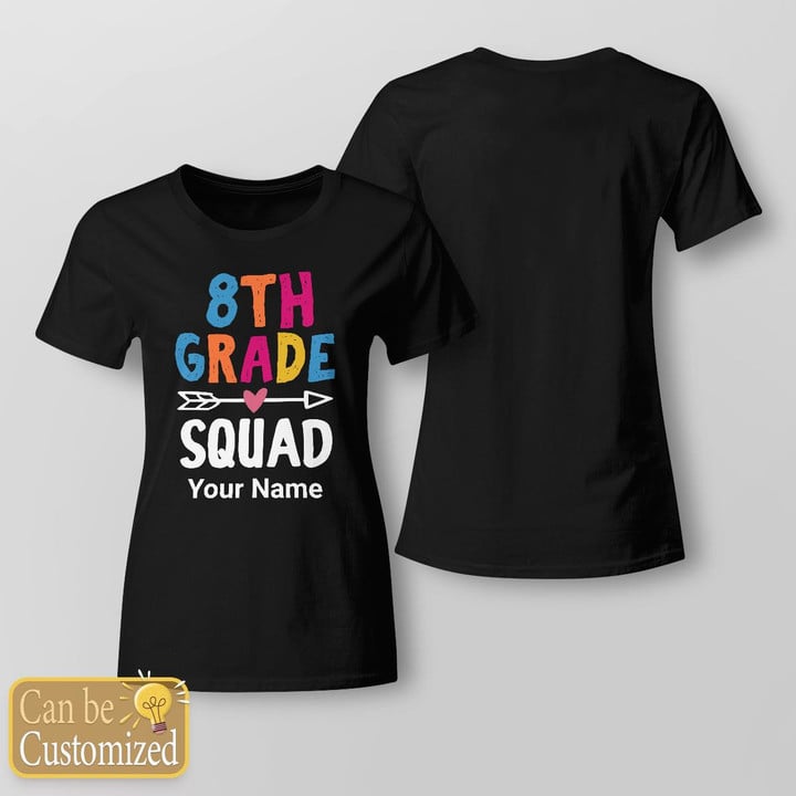 Zedbubble Eighth Grade Squad For Kid Teacher Personalized T-Shirt