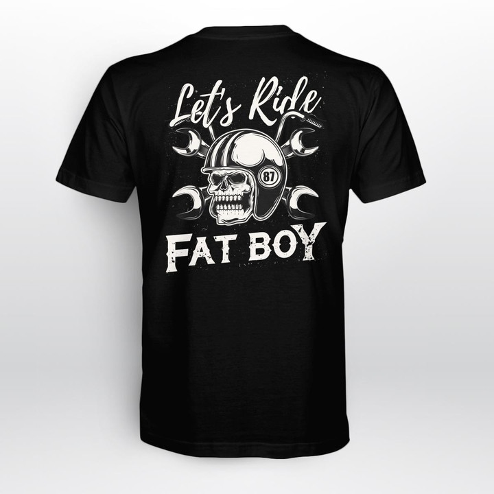 Zedbubble Let's Ride Fat Boy Biker T-Shirt
