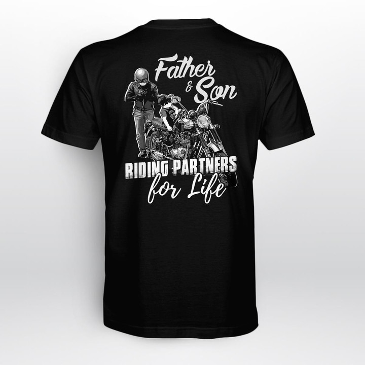Zedbubble Father And Son Riding Partners For Life Biker T-Shirt