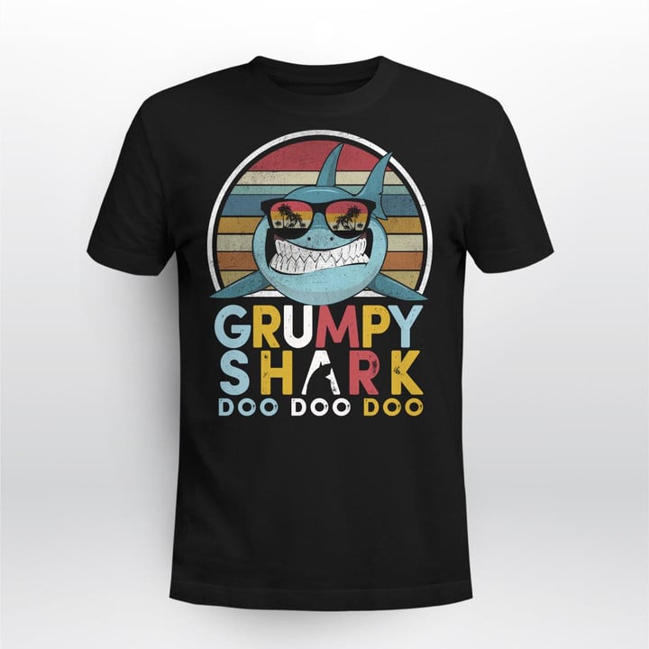 Zedbubble Grumpy Shark Doo Doo Doo Family T-Shirt