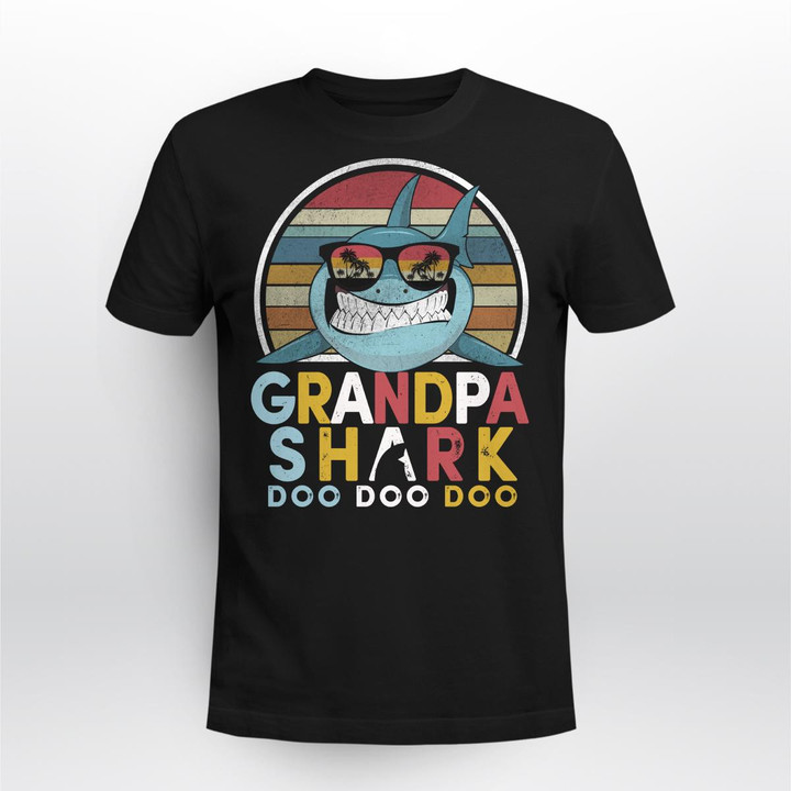 Zedbubble Grandpa Shark Doo Doo Doo Family T-Shirt