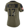 Women's Buffalo Bills Josh Allen Nike Olive 2021 Salute To Service Limited Player Jersey