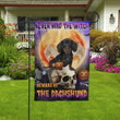 Never Mind The Witch Beware Of The Dachshund Halloween Flag Decor House Garden
