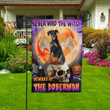 Never Mind The Witch Beware Of The Doberman Not Cropped Halloween Flag Decor House Garden