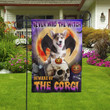 Never Mind The Witch Beware Of The Corgi Halloween Flag Decor House Garden