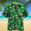 Australian Kelpie Dog Lovers Green Floral Pattern Hawaiian Shirt