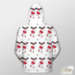 Seamless White Pattern And Reindeer Outerwear Christmas Gift Hoodie Zip Hoodie