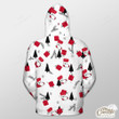 Seamless White Pattern With Red Socks, Snowflake And Pine Tree Outerwear Christmas Gift Hoodie Zip Hoodie