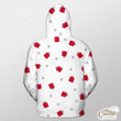 Seamless White Pattern With Gift Outerwear Christmas Gift Hoodie Zip Hoodie