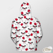 Seamless White Pattern With Reindeer And Xmas Gift Outerwear Christmas Gift Hoodie Zip Hoodie