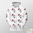 Seamless White Pattern With Cardinal Bird And Candles Outerwear Christmas Gift Hoodie Zip Hoodie
