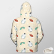 Light Yellow Background With Xmas Penguins Outerwear Christmas Gift Hoodie Zip Hoodie
