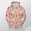 Snowflake Background With Santa Clause, Xmas Socks And Balls Outerwear Christmas Gift Hoodie Zip Hoodie