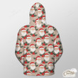 Snowflake Background With Happy Santa Clause And Holly Leaf Outerwear Christmas Gift Hoodie Zip Hoodie