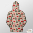 Xmas Tree, Candy Cane And Gift Outerwear Christmas Gift Hoodie Zip Hoodie