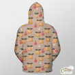 Snowflake Background With Xmas Bells And Balls Outerwear Christmas Gift Hoodie Zip Hoodie