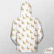 White Background With Xmas Gold Reindeer Outerwear Christmas Gift Hoodie Zip Hoodie