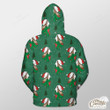 Green Background With Beautiful Girl And Xmas Tree Outerwear Christmas Gift Hoodie Zip Hoodie