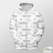 White Background With Xmas Wreath And Snowflake Outerwear Christmas Gift Hoodie Zip Hoodie
