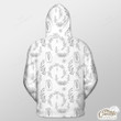 White Background With Xmas Wreath Outerwear Christmas Gift Hoodie Zip Hoodie