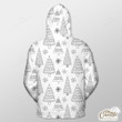 Snowflake Background With Xmas Tree Outerwear Christmas Gift Hoodie Zip Hoodie