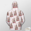 Snowflake Background With Beautiful Girl And Xmas Tree Outerwear Christmas Gift Hoodie Zip Hoodie