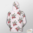 Pink Snowflake Background With Xmas Mistletoe Outerwear Christmas Gift Hoodie Zip Hoodie