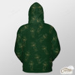 Green Background With Gold Xmas Candy Outerwear Christmas Gift Hoodie Zip Hoodie