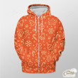 Orange Background With Xmas Ball, Bell And Snowflake Outerwear Christmas Gift Hoodie Zip Hoodie