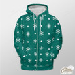 Dark Green Background With Xmas Star Outerwear Christmas Gift Hoodie Zip Hoodie