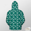 Dark Green Background With Holly Leaf Outerwear Christmas Gift Hoodie Zip Hoodie