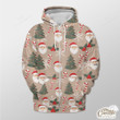 Snowflake Background With Happy Santa Clause Outerwear Christmas Gift Hoodie Zip Hoodie