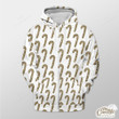 White Background With Twinkle Gold Candy Cane Outerwear Christmas Gift Hoodie Zip Hoodie