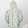 White Background With Red Green Snowflake Outerwear Christmas Gift Hoodie Zip Hoodie