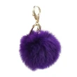 Fluffy Fox Fur Bag Charm- Plum | Carabineer Keychain