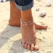 Double Chain Infinity Pearl Anklet | Infinity Ankle Bracelet | Beach Anklet