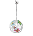 Solar Lighted Hanging Mesh Orb with Colorful Butterflies