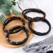 Mixed Color Natural Volcanic Stone woven Bracelet