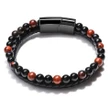 Mixed Color Natural Volcanic Stone woven Bracelet