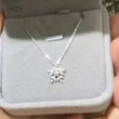 Sterling Silver Cubic Zirconia Snowflake Pendant Necklaces